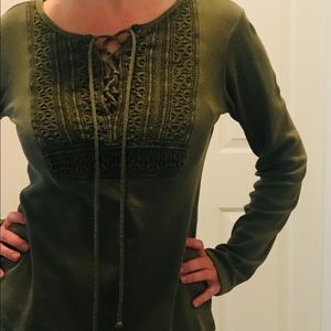 Lucky Brand Olive Green Top